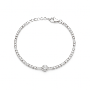 Bezel Set Round Cut Tennis Bracelet