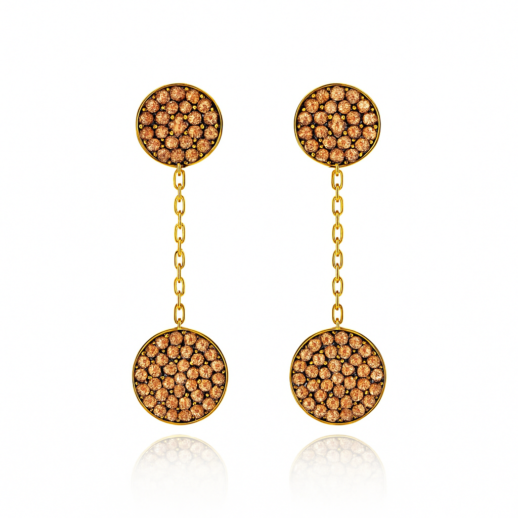 Double Sun Chain Earrings