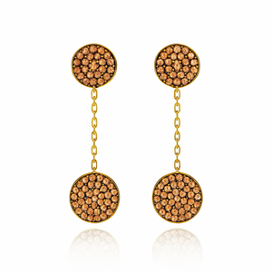 Double Sun Chain Earrings