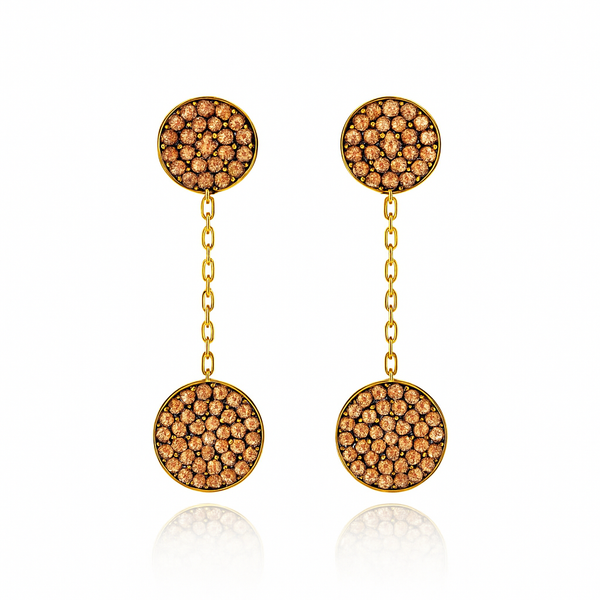 Double Sun Chain Earrings