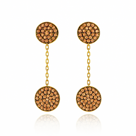 Double Sun Chain Earrings