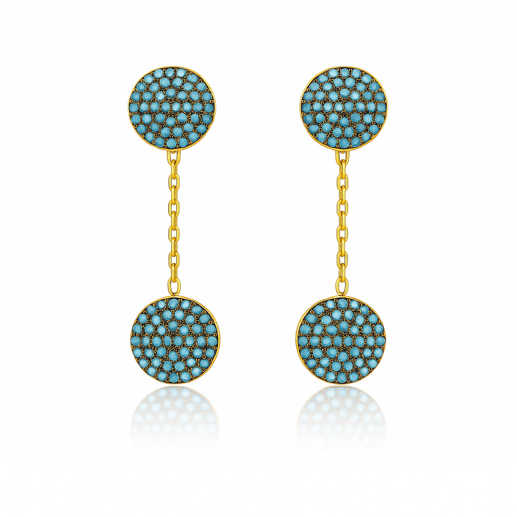 Double Sun Chain Earrings