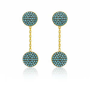 Double Sun Chain Earrings