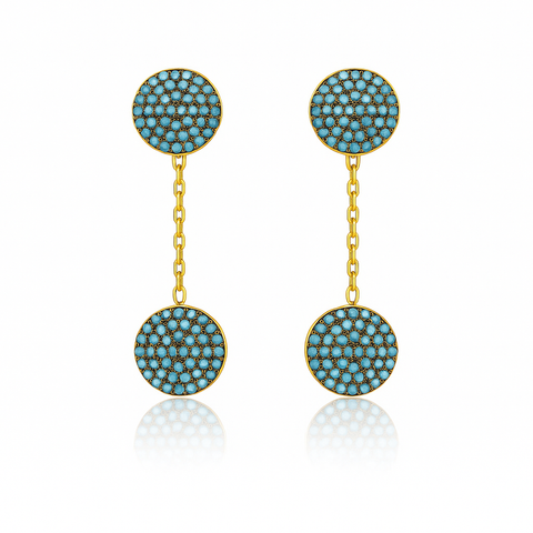 Double Sun Chain Earrings