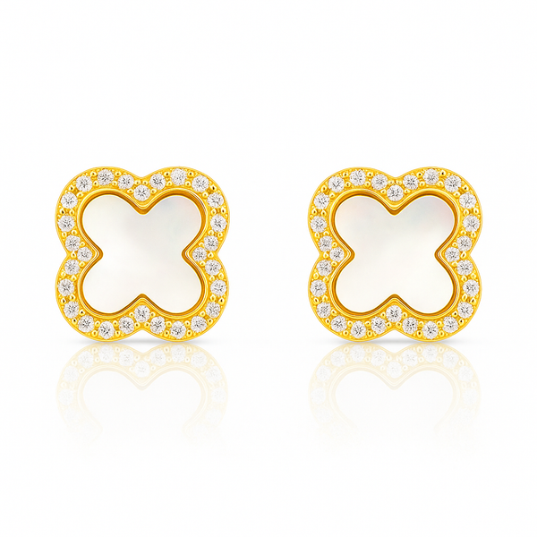 Mother of Pearl Flower Stud Earring