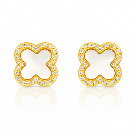 Mother of Pearl Flower Stud Earring