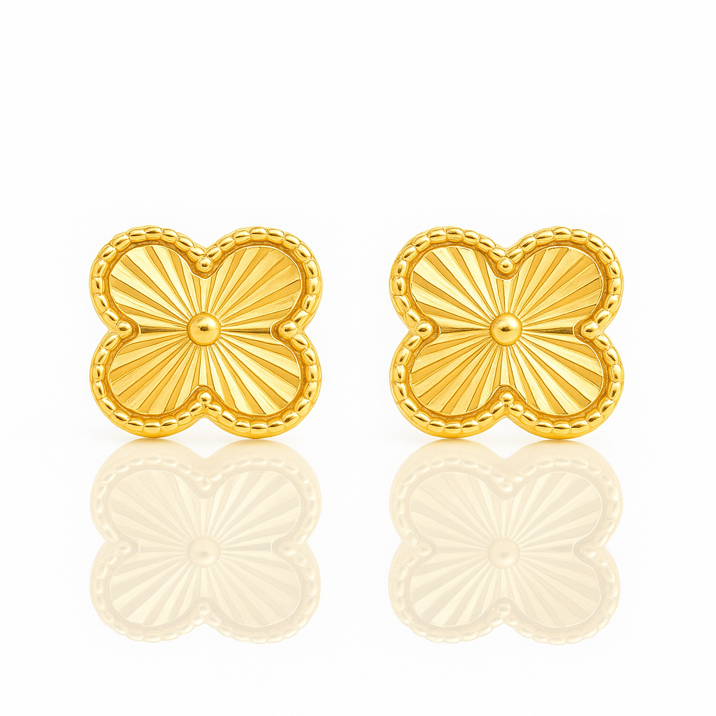 Diamond Cut Flower Earring