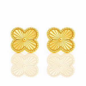 Diamond Cut Flower Earring