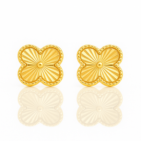 Diamond Cut Flower Earring
