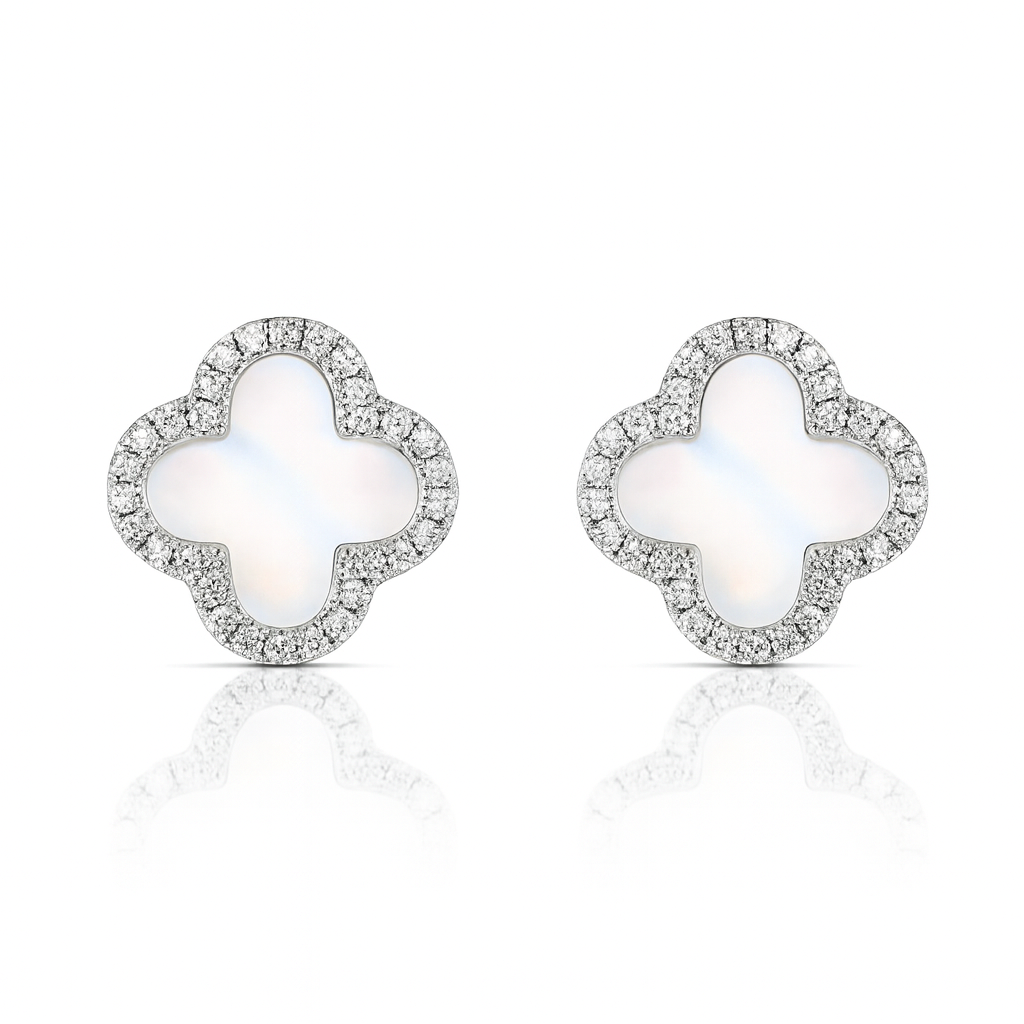 Mother of Pearl Flower Stud Earring