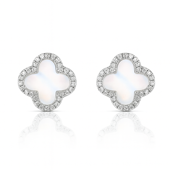 Mother of Pearl Flower Stud Earring