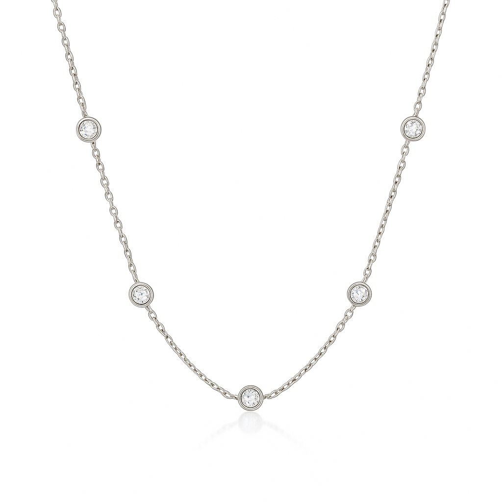 Silver Diamond by the Yard Necklace