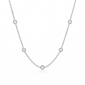 Silver Diamond by the Yard Necklace