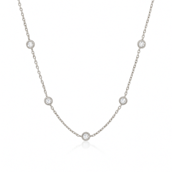 Silver Diamond by the Yard Necklace