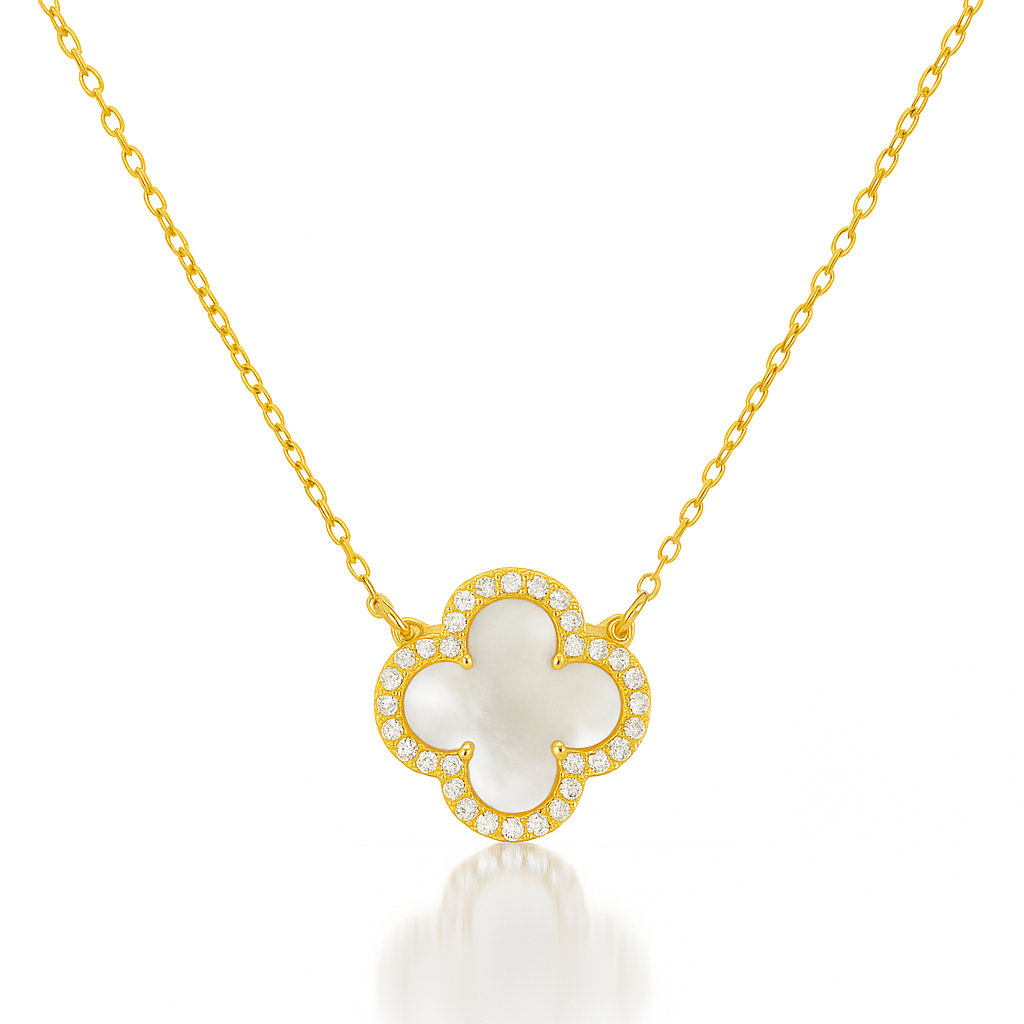 Mother of Pearl Clover Necklace