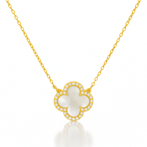 Mother of Pearl Clover Necklace