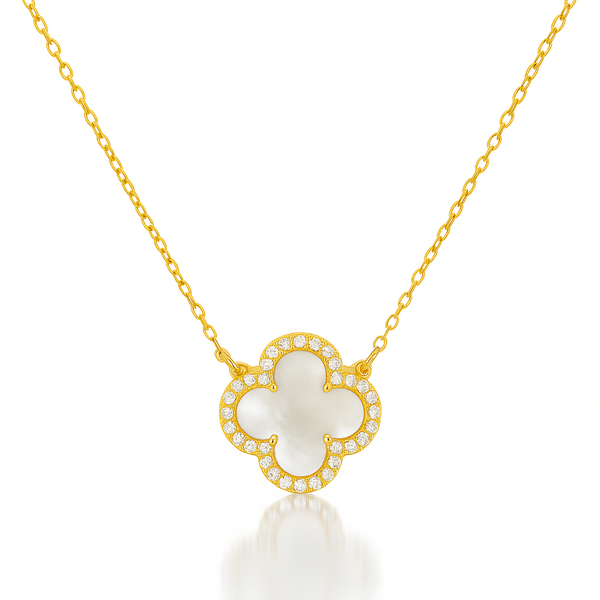Mother of Pearl Clover Necklace