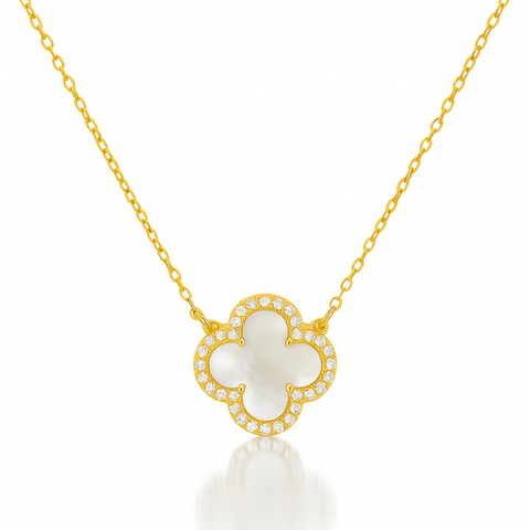 Mother of Pearl Clover Necklace