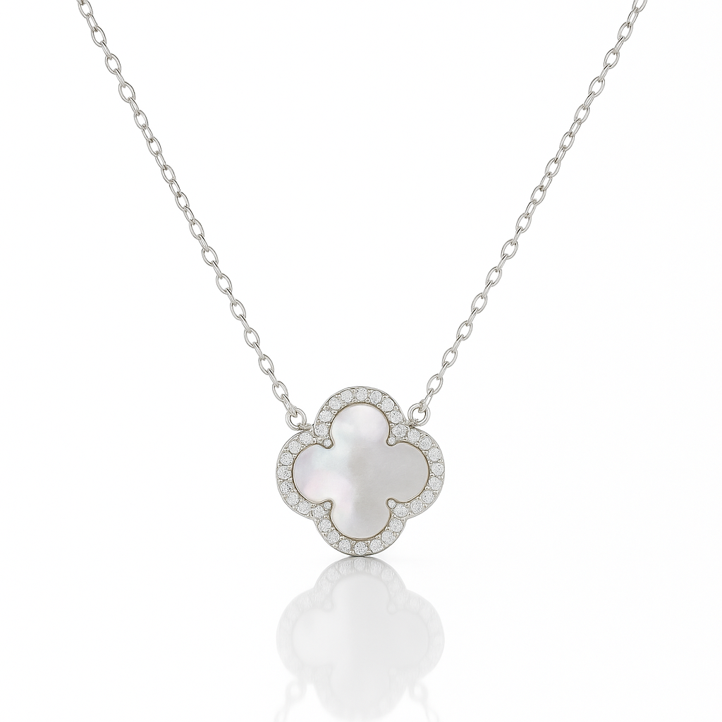 Mother of Pearl Clover Necklace