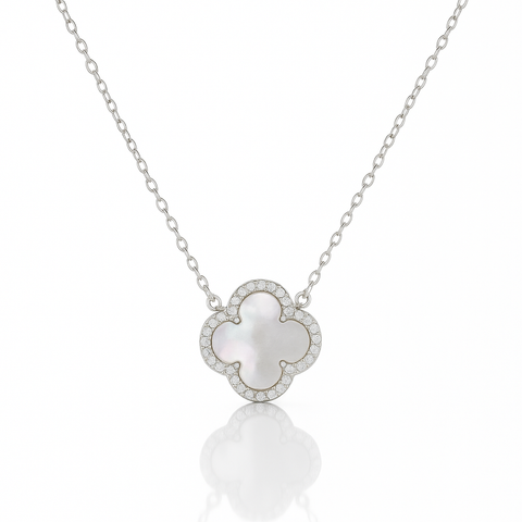 Mother of Pearl Clover Necklace