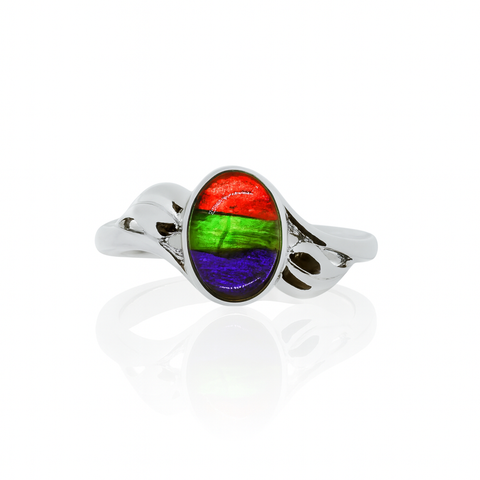 Ammolite Sterling Silver AA Oval Ring