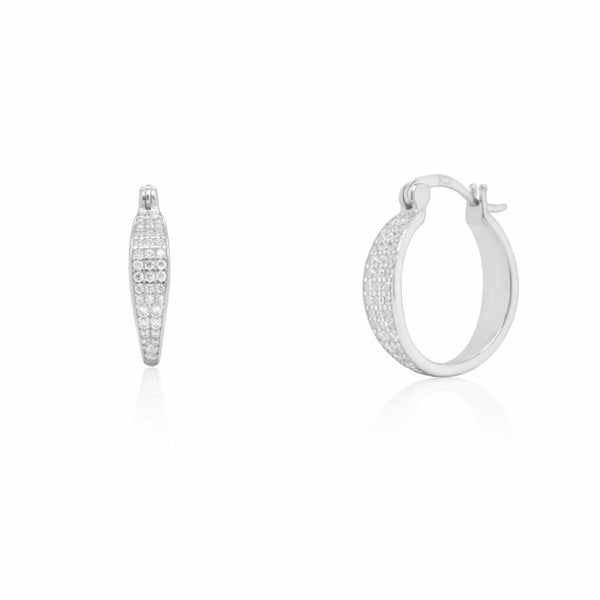 Crystal Pave Huggies Earrings
