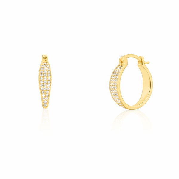 Crystal Pave Huggies Earrings