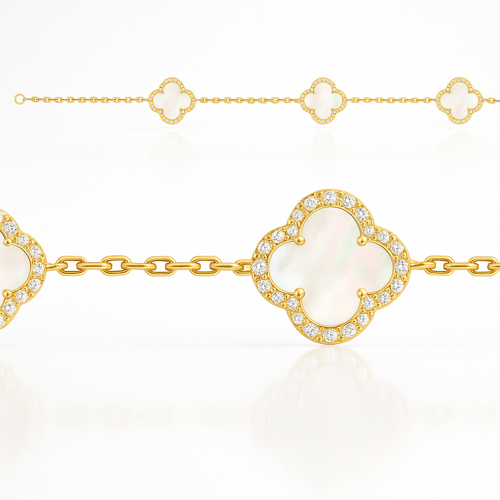 3 Flower Mother of Pearl Bracelet