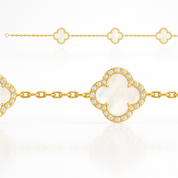 3 Flower Mother of Pearl Bracelet