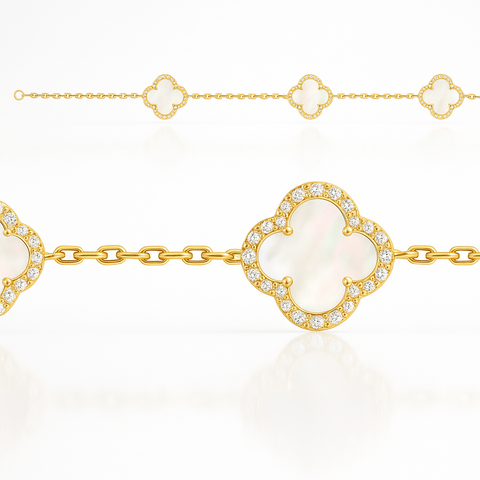 3 Flower Mother of Pearl Bracelet
