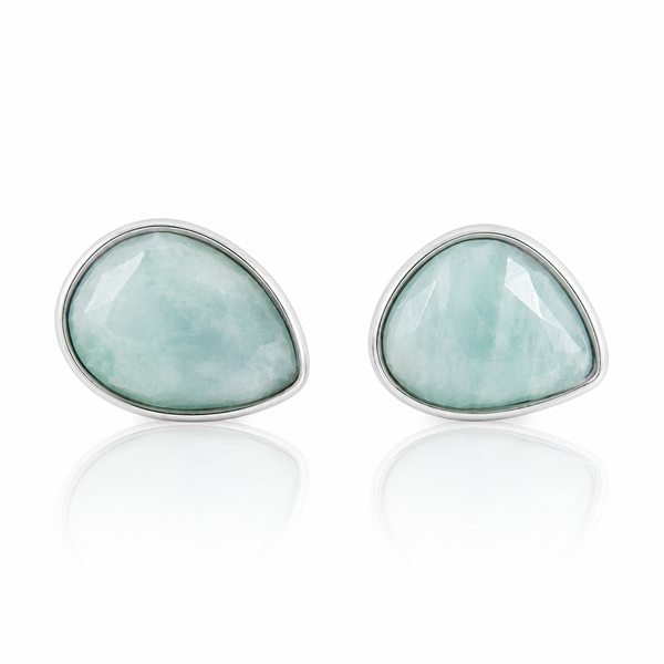Teardrop Chalcedony Stud Earrings