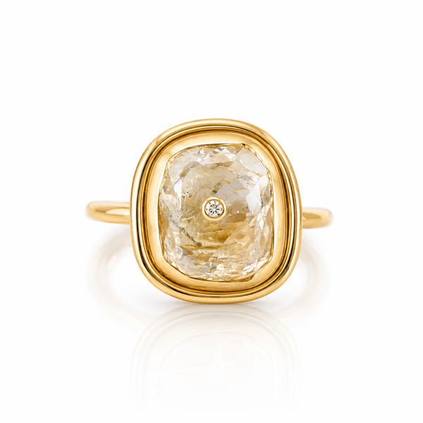 Herkimer Quartz with Diamond Ring