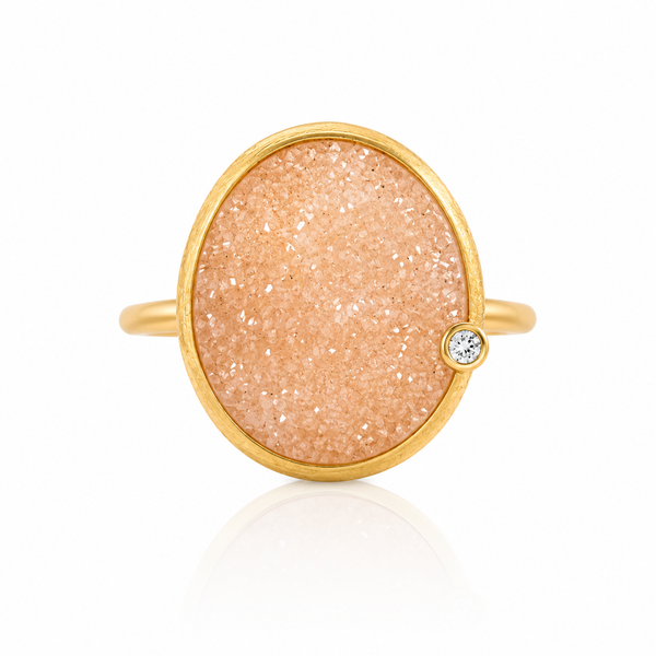 Shining Druzy Egg Shape Ring