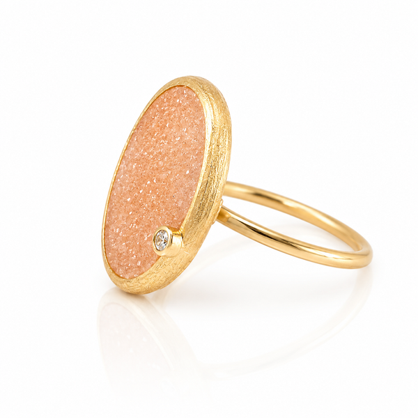 Shining Druzy Egg Shape Ring