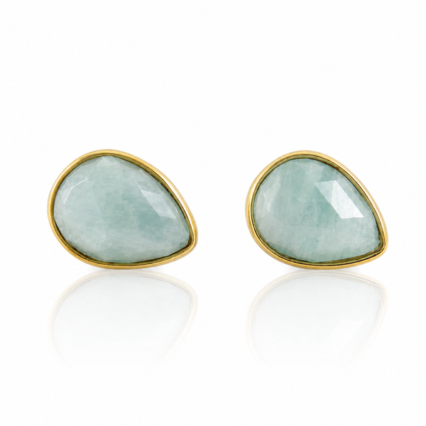 Teardrop Chalcedony Stud Earrings