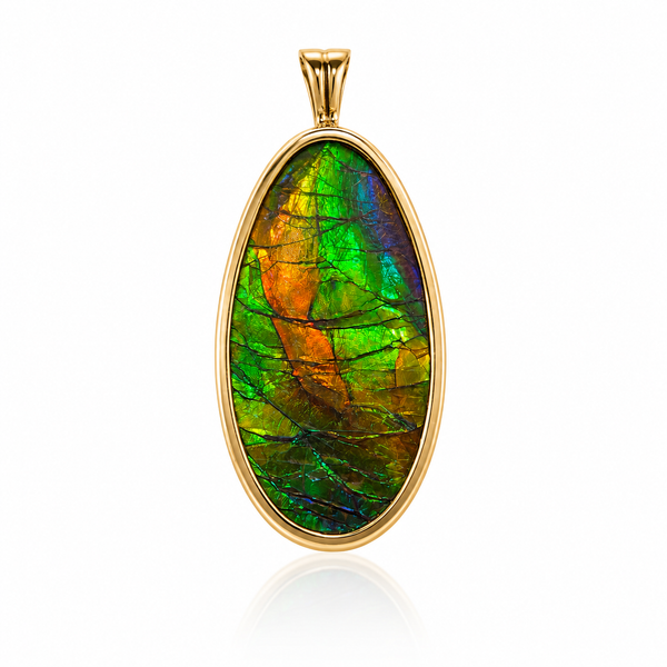 Ammolite 14K Gold AA Pendant & Broach