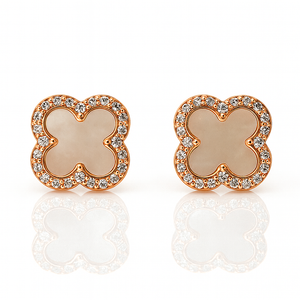 Mother of Pearl Clover Stud Earrings