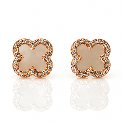 Mother of Pearl Clover Stud Earrings