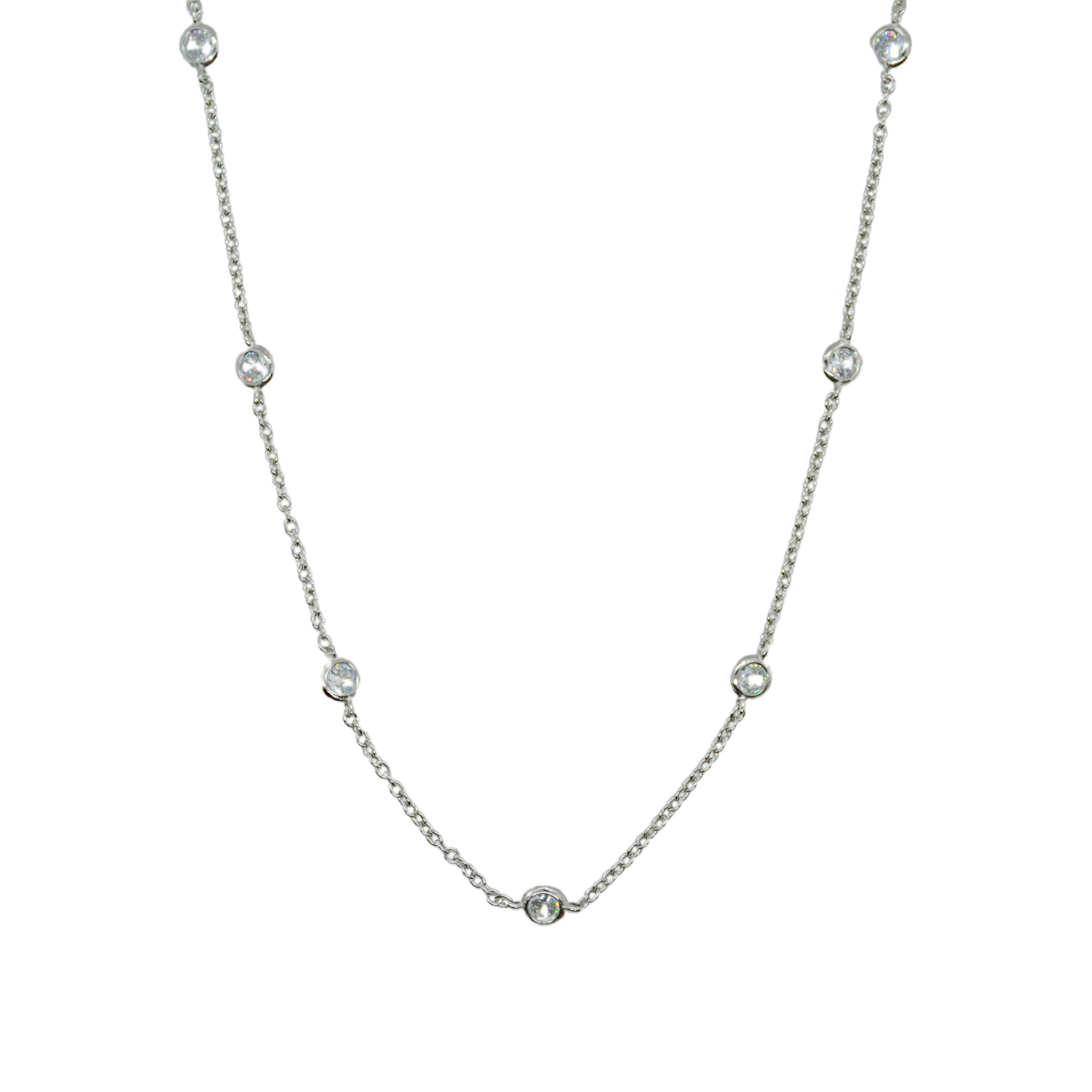 Silver Diamond by the Yard Necklace