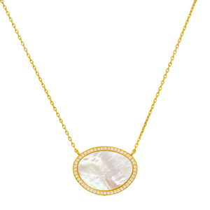 Mother of Pearl Kidney Bean Necklace