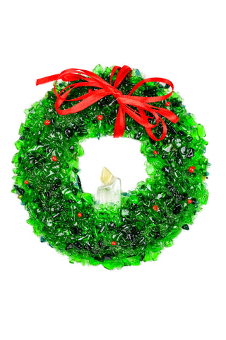 Christmas Candle Wreath Red Berry